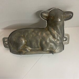 Large Aluminum Vintage Lamb Cake Mold Heavy